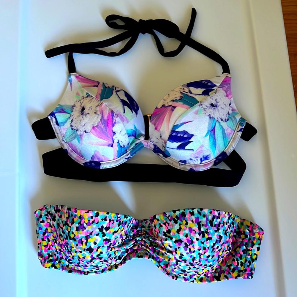 Two victoria’s secret bikini tops.